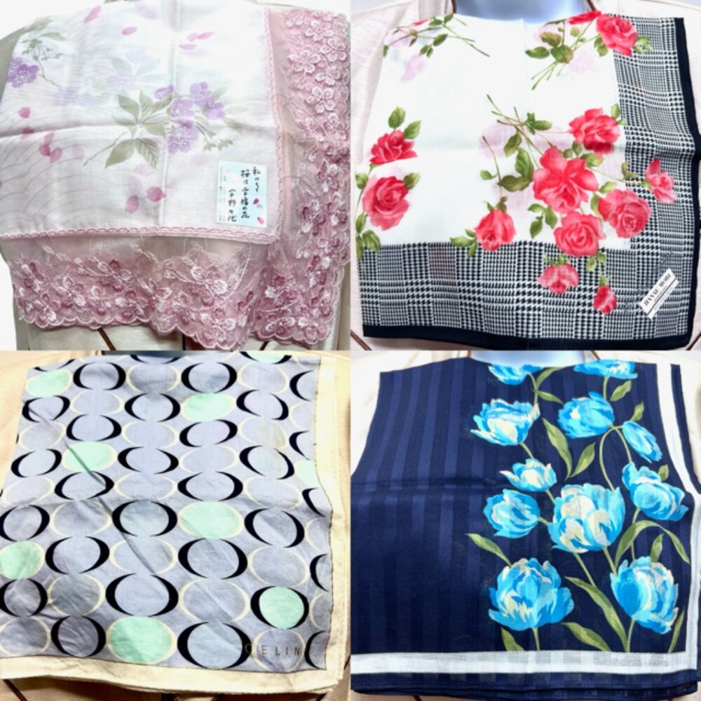 BUNDLE 4:  CELINE P-HANAE M-RENOMA-JP  MiniScarf/Handker Cotton/Silk 25" 21"(86 - Picture 3 of 15